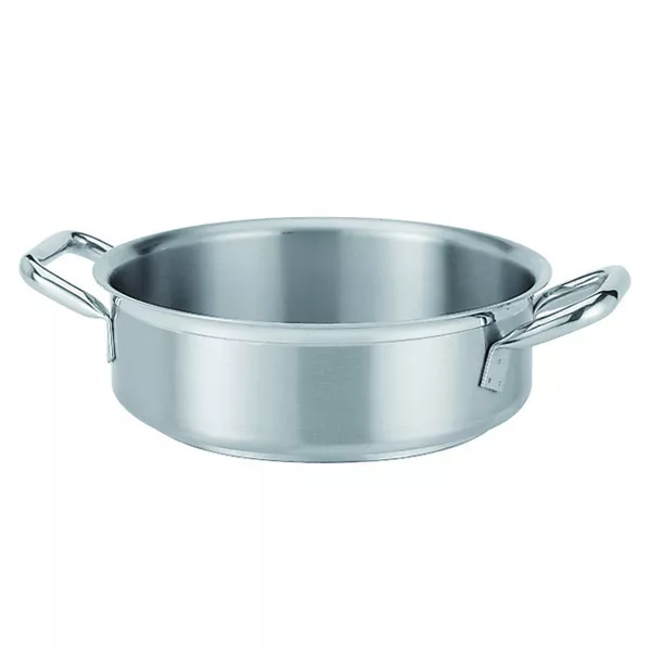 STAINLESS STEEL LOW CASSEROLE 2 HANDLES cm. 36x11