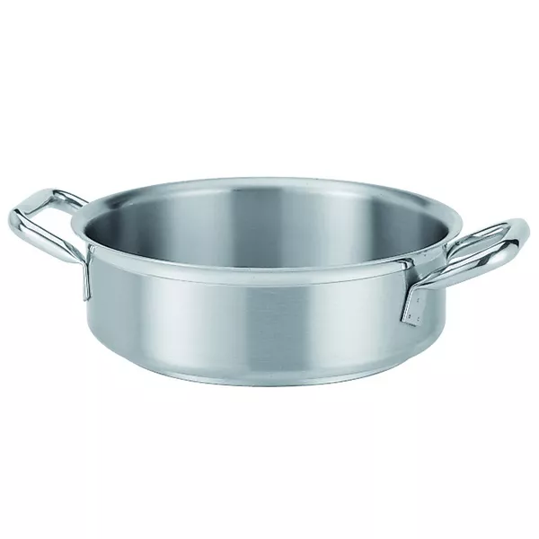 STAINLESS STEEL LOW CASSEROLE 2 HANDLES cm. 40x13