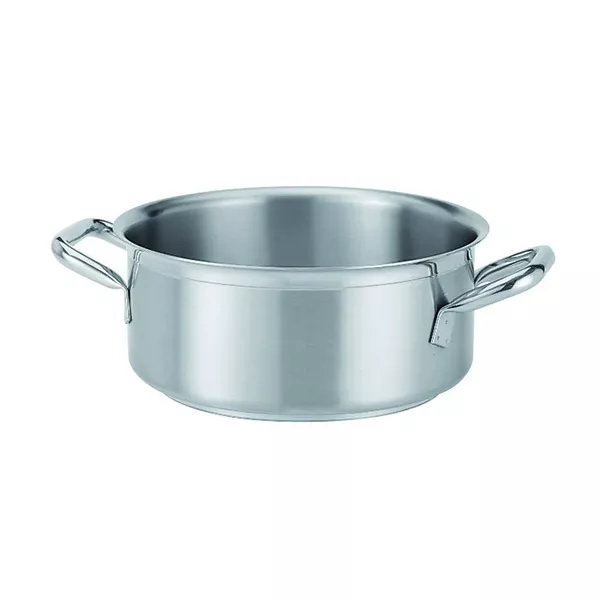 MEDIUM STAINLESS STEEL CASSEROLE 2 HANDLES cm. 24x10