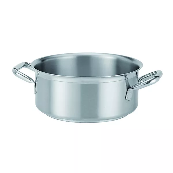 MEDIUM STAINLESS STEEL CASSEROLE 2 HANDLES cm. 28x12