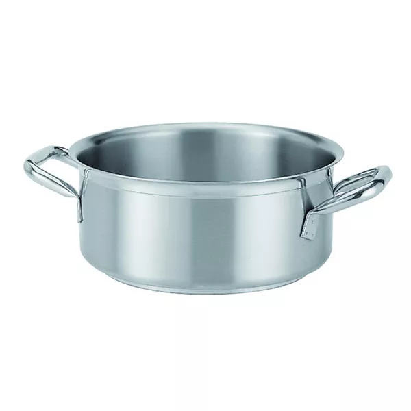 MEDIUM STAINLESS STEEL CASSEROLE 2 HANDLES cm. 32x15