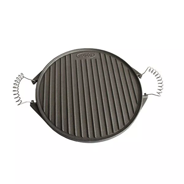 RIBBED - SMOOTH PLATE IN ENAMELLED CAST IRON, ROUND diameter cm. 32