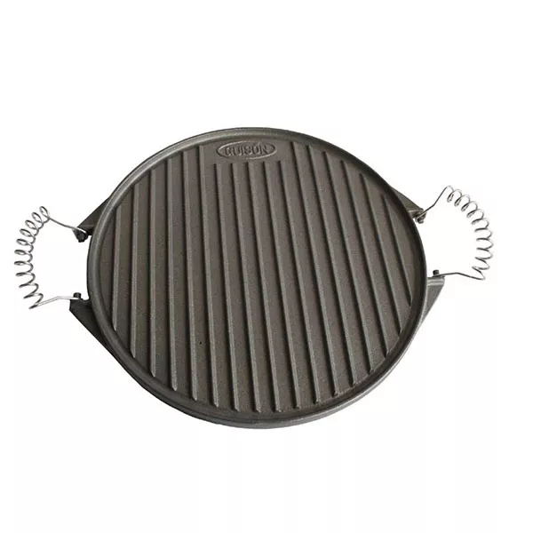 RIBBED - SMOOTH PLATE IN ENAMELLED CAST IRON, ROUND diameter cm. 42