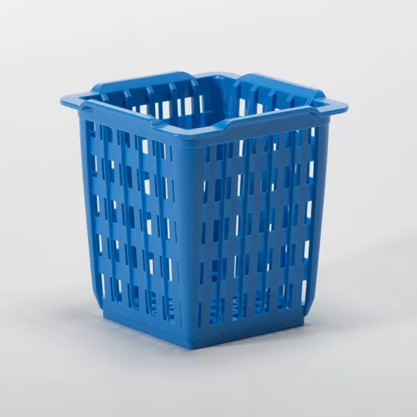 SQUARE CUTLERY HOLDER IN BLUE PLASTIC cm.12,5x12,5x13,5