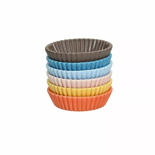 SET 6 pz. MAXI CUP CAKES PORCELLANA diam.10 H2,5 MIGNON MULTICOLOR