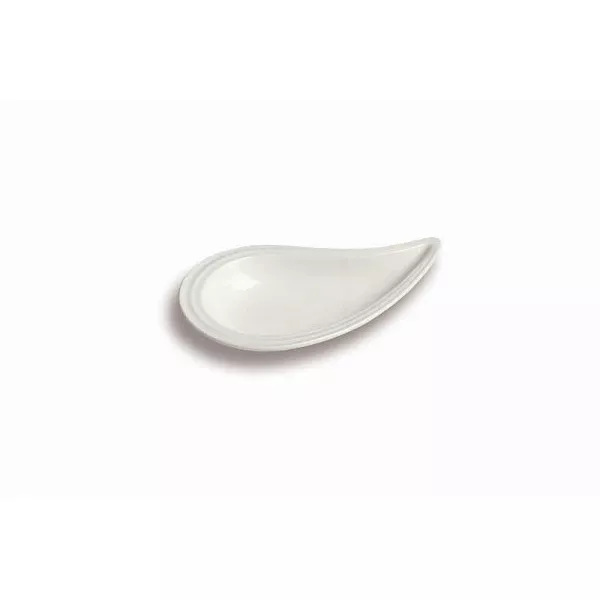 PORCELAIN DROP TRAY cm.15 WITH RIL. MINI WHITE