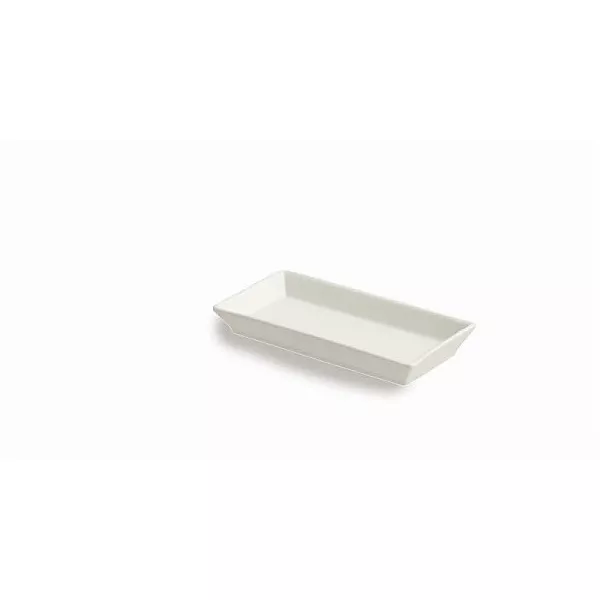 RECTANGULAR PORCELAIN PLATE cm.13x6 MINI WHITE