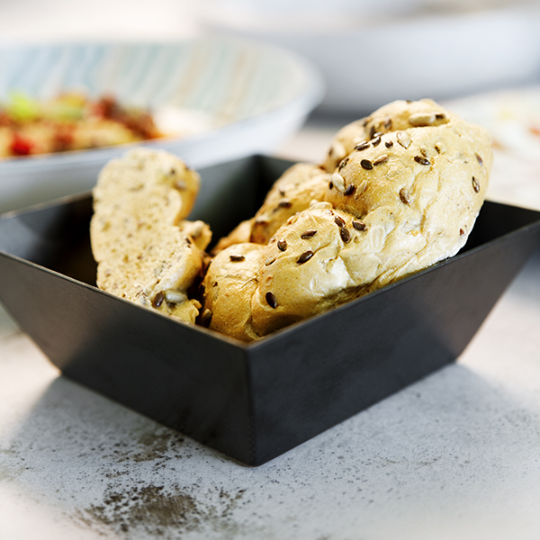 SQUARE STEEL BREAD BASKET cm. 13x13x5 h TEX MEX 2