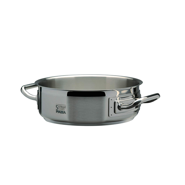 STAINLESS STEEL LOW CASSEROLE 2 HANDLES cm. 32x10