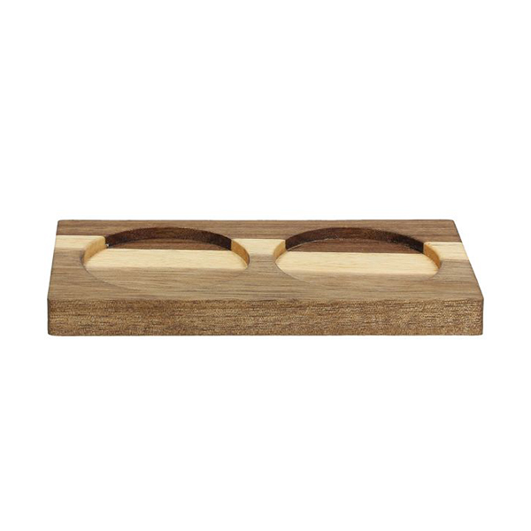 TEX MEX 2-Compartment Wooden Tray, 16 x 8 cm