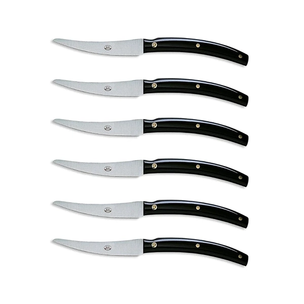 6-piece set of Berti Convivio steak knives, new black
