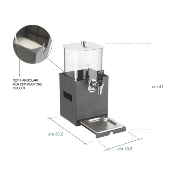 BASE FOR JUICE DISPENSER CHARCOAL COLOR CM. 35.5X19.5X24 CALEIDO 2