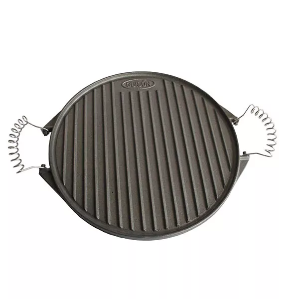 RIBBED - SMOOTH PLATE IN ENAMELLED CAST IRON, ROUND diameter cm. 52
