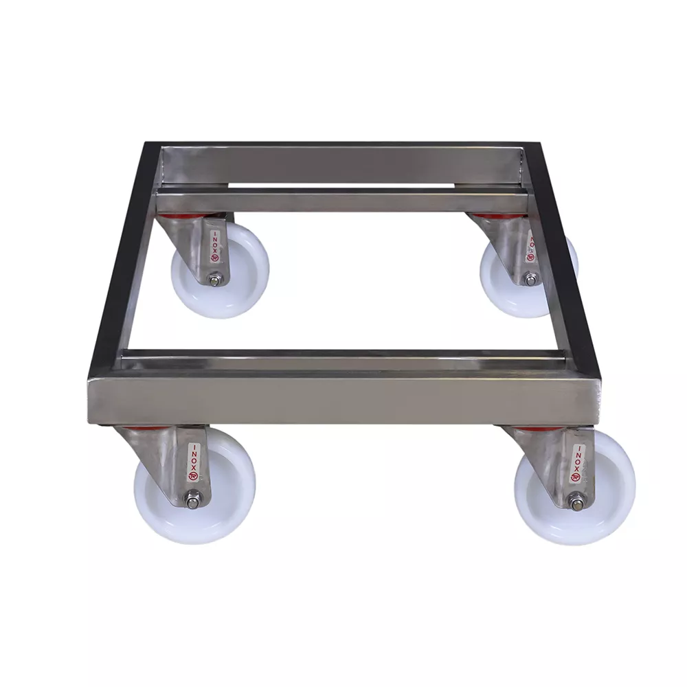 STAINLESS STEEL TROLLEY FOR 60 LT. BATHTUB. WITH STAINLESS STEEL WHEELS 2