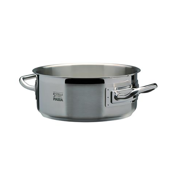 MEDIUM STAINLESS STEEL CASSEROLE 2 HANDLES cm. 36x17