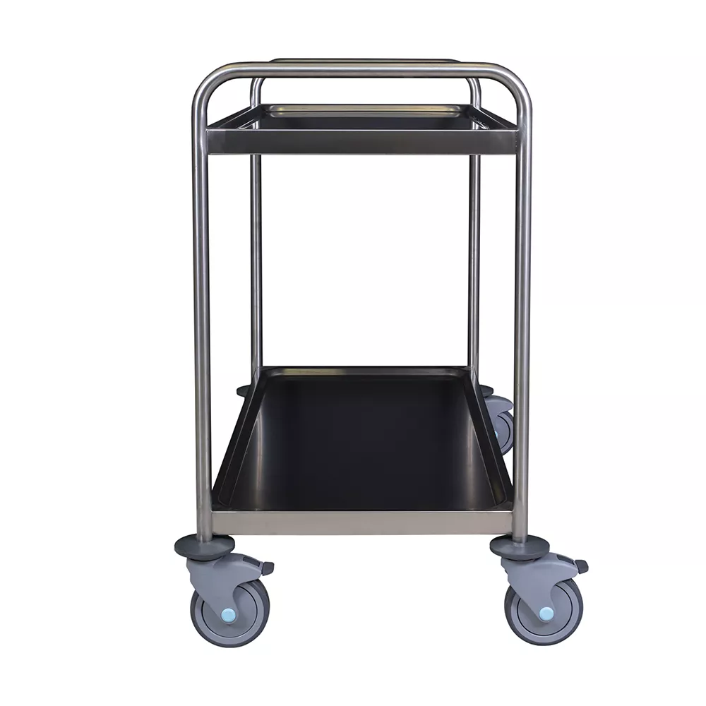 STAINLESS STEEL SERVICE TROLLEY WITH TWO LEVELS cm.100x60x90H 2