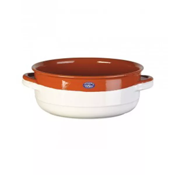 DEEP WHITE TERRACOTTA PAN 2 HANDLES 18x5.8 cm, 0.8 liters