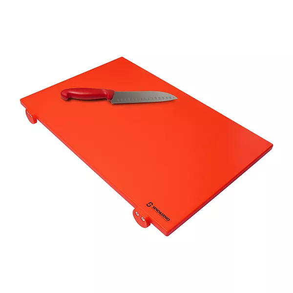 POLYETHYLENE CHOPPING BOARD WITH RETAINERS cm.60X40X2 RED