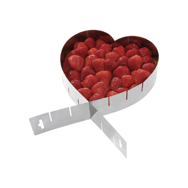 STAINLESS STEEL MOLD FOR ADJUSTABLE 'HEART' SHAPE CAKES FROM cm.12 to cm.26 2