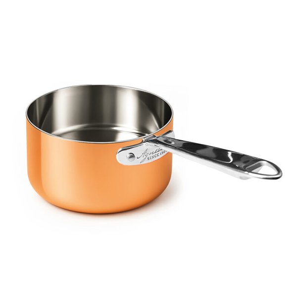 HIGH INDUCTION COPPER SAUCEPAN 1 STAINLESS STEEL HANDLE cm. 16x10