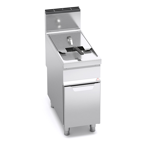 BERTO'S MAXIMA 900 LINE 1-TANK GAS FRYER 20 lt. ON CABINET BASE DIM. cm.40x90x90H