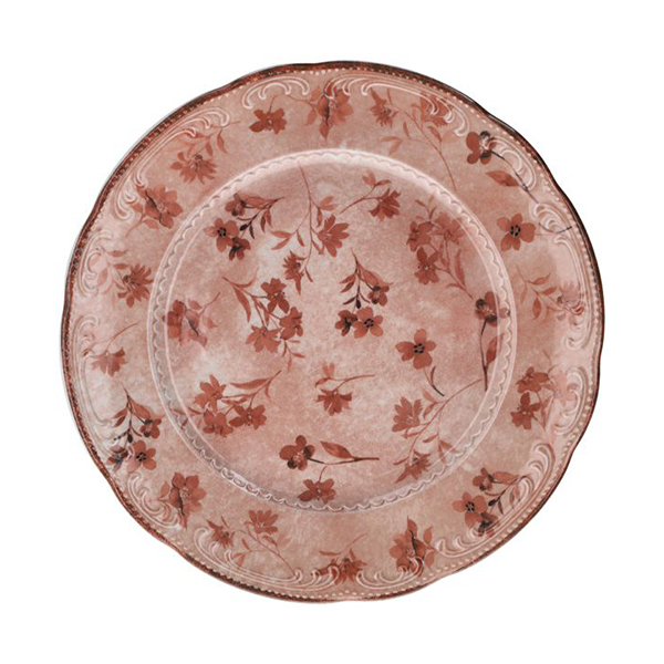 PORCELAIN PLATE FLAT ROSE FLOWERS cm. 31