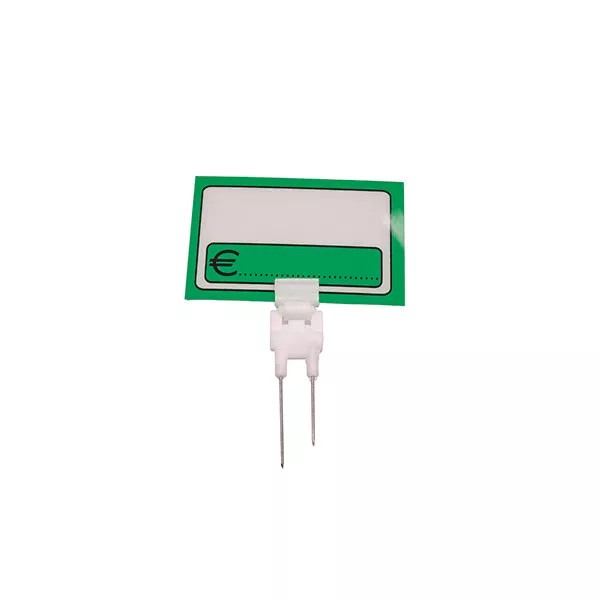 PACK OF 25 GREEN GASTRONOMY PRICE TAGS WITH STAINLESS STEEL NEEDLE AND GLBT CLIP