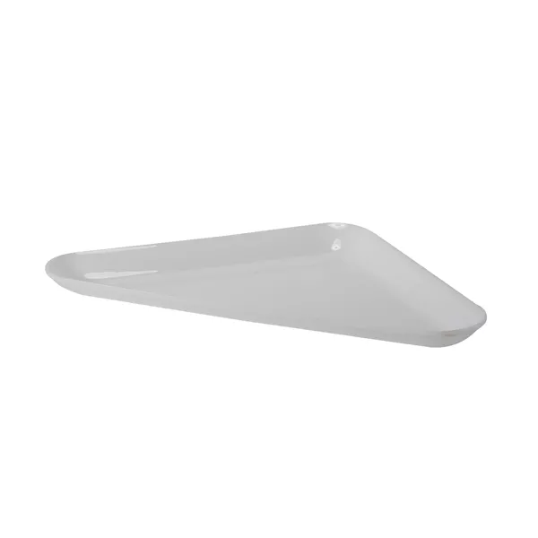 TRIANGULAR TRAY IN WHITE METHACRYLATE 41x32x32x3 cm