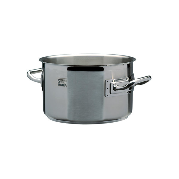 HIGH STAINLESS STEEL CASSEROLE 2 HANDLES cm. 28x18
