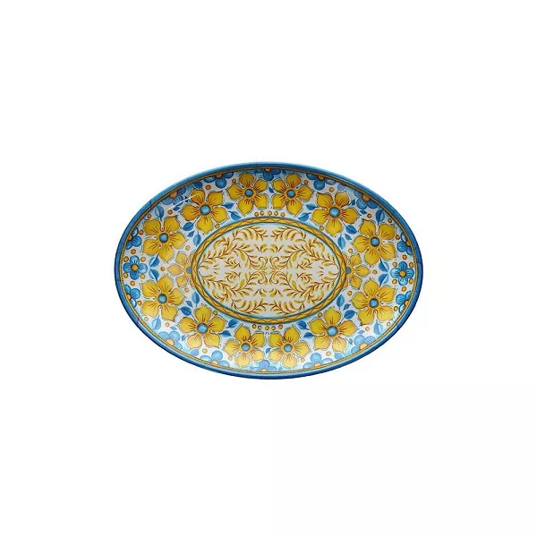 NARCISSUS OVAL MELAMINE TRAY cm.. 35,5x25,5