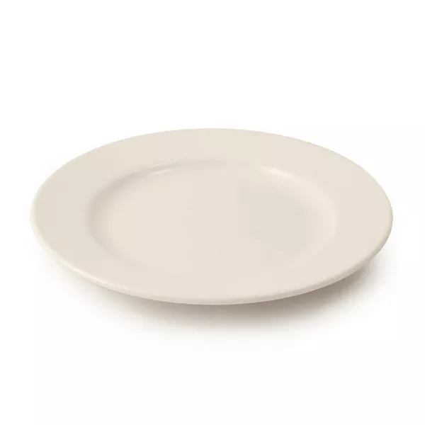 FLAT PLATE WITH FLAP IN MELAMINE F235 WHITE diam. 23.5 cm