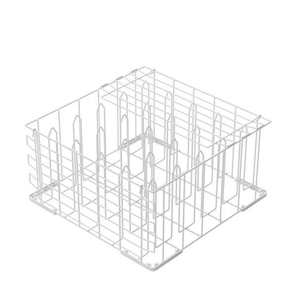 BASKET FOR 25 PLASTIC CUPS IN RUBBERIZED WIRE 50x50x26 cm