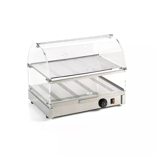 TWO-STOREY HOT BRIOCHE SHOWCASE - TRANSPARENT METHACRYLATE ROUND DOOR - 400W