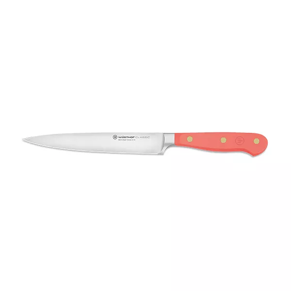 WUSTHOF HAM KNIFE FORGED BLADE 16cm CORAL PEACH HANDLE