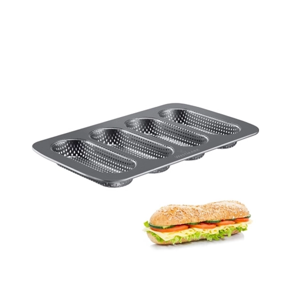 NON-STICK BAGUETTE BREAD PAN WITH PERFORATION cm. 21.5x64.6x3