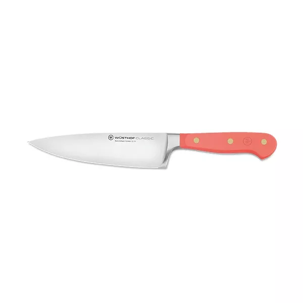 WUSTHOF COOK'S KNIFE FORGED BLADE 16cm CORAL PEACH HANDLE