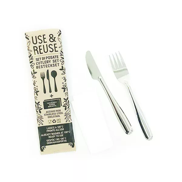 FORK - KNIFE - NAPKIN SET USE&REUSE