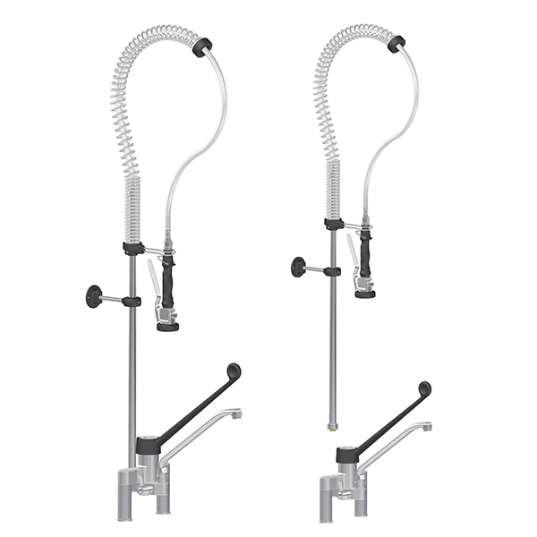 SHOWER GROUP WITH RAISED TWO-HOLE MIXER TAP FOR LARGE SYSTEMS