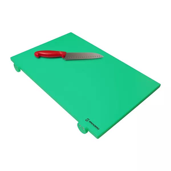 POLYETHYLENE CHOPPING BOARD WITH STOPPER cm.50X30X2 GREEN