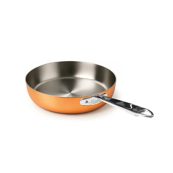 COPPER INDUCTION PAN 1 STAINLESS STEEL HANDLE cm. 24x4.5