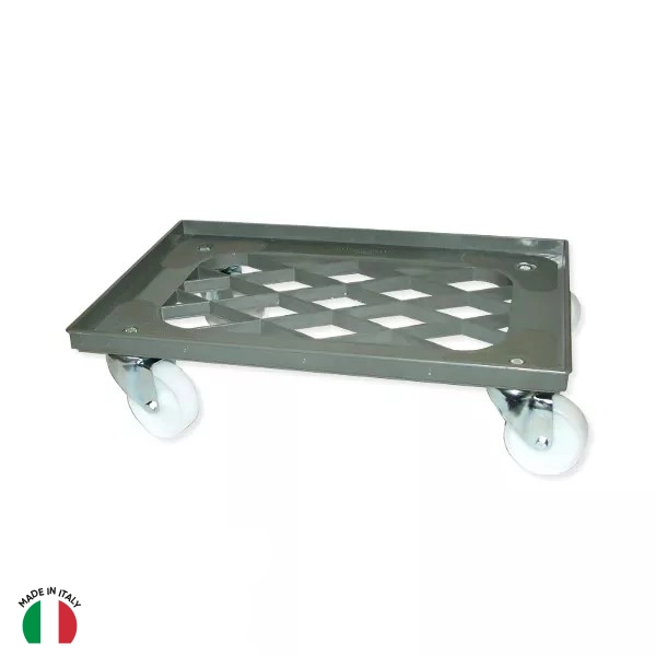 PLASTIC GRILLED TROLLEY cm.62x41x17 WITH 4 WHEELS