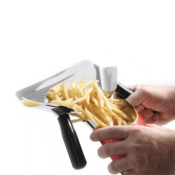 SHAPED STAINLESS STEEL SHOVEL FOR FRENCH FRIES