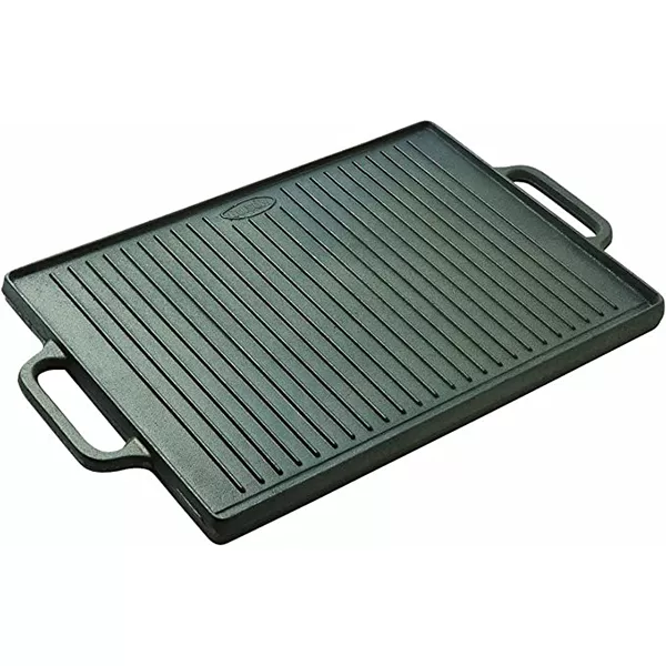RECTANGULAR ENAMELLED CAST IRON RIBBED - SMOOTH PLATE cm.35x50