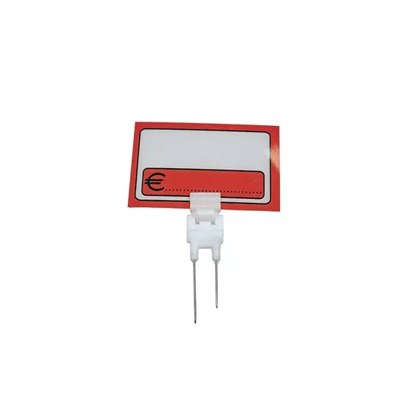 PACK OF 25 RED GASTRONOMY PRICE TAGS WITH STAINLESS STEEL NEEDLE AND GLBT CLIP