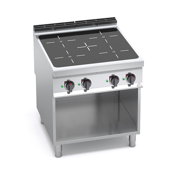 4-ZONE INDUCTION COOKER BERTO'S MAXIMA 900 LINE ON OPEN BASE DIM. cm.80x90x90H