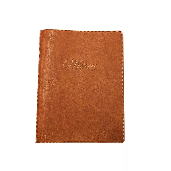 WOSDE TOBACCO LEATHER MENU HOLDER A4 format