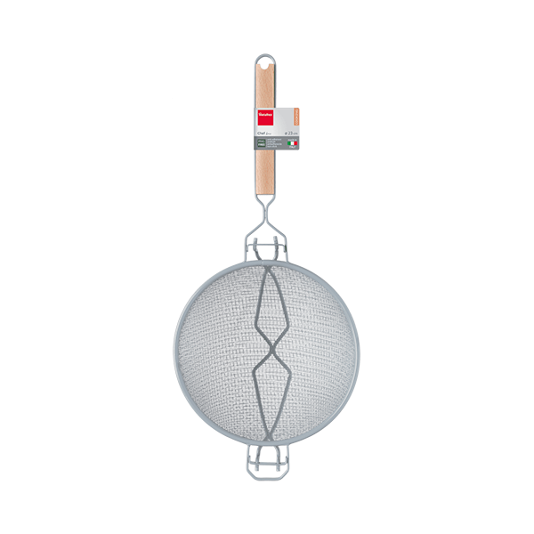 REINFORCED TIN-PLATED STAINLESS STEEL WOODEN HANDLE diameter cm. 23 2