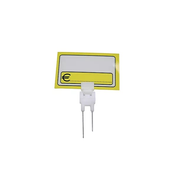 PACK OF 25 YELLOW GASTRONOMY PRICE TAGS WITH STAINLESS STEEL NEEDLE AND GLBT CLIP