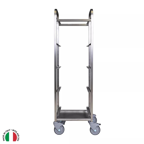 TROLLEY FOR DISHWASHER BASKETS MM.460X430X1300H SUITABLE FOR BASKETS mm400X400 COMPLETE WITH LOWER DRIP COLLECTING PLATE