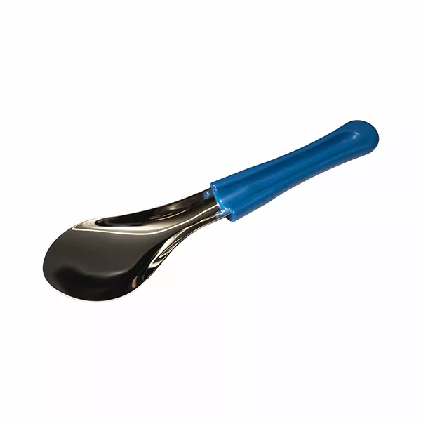 STAINLESS STEEL ICE CREAM SPATULA cm.26 BLUE PLASTIC HANDLE